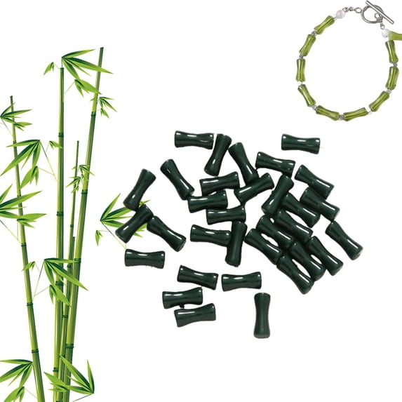 Black Bamboo Beads, 50PCS Acrylic Tube Beads Acrylic Bamboo Beads, 12mm ...