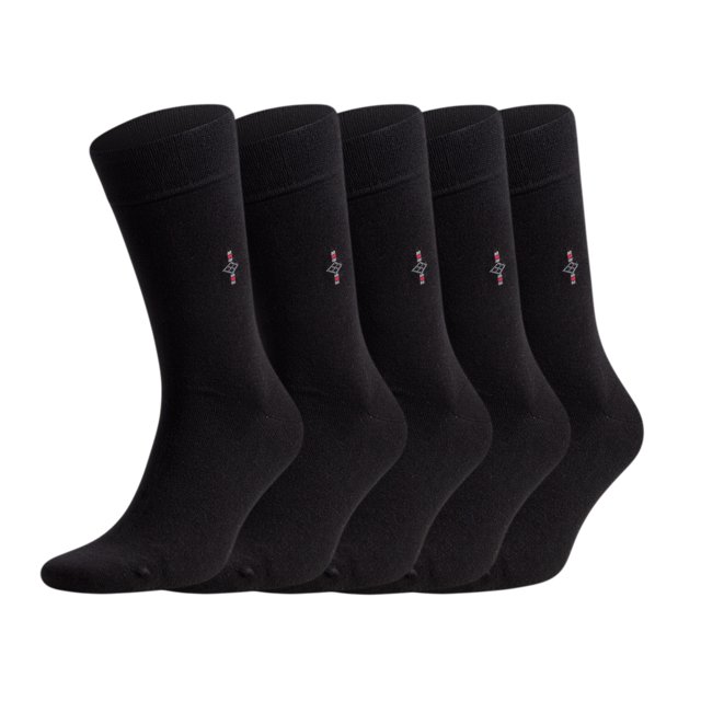 Black Bamboo Dress Socks for Men with Reinforced Seamless Toe 5 Pairs
