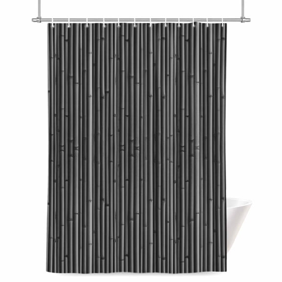 Black Bamboos Shower Curtains for Bathroom, Natural Vintage Bamboos Tree Plant Image Waterproof Fabric Shower Curtain for Bathroom Bathtub Decoration, Machine Washable 36"x72"