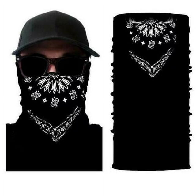 Black Bandana Paisley Face Balaclava Scarf Neck Fishing Sun Gaiter Headwear Mask