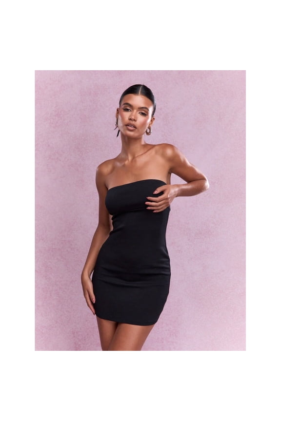 Black Bandeau Bodycon Mini Dress For Women