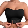 thumbnail image 1 of Black Bandeau Bra for Women Push Up Front Closure High Supportive Everyday Tube Top Wireless Strapless Bra, 1 of 8