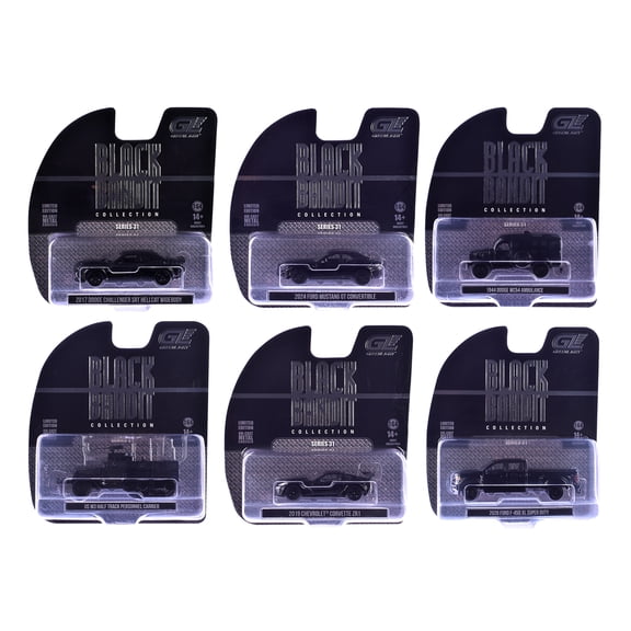 "Black Bandit" Series 31 6 piece Set 1/64 Diecast Model Cars by Greenlight