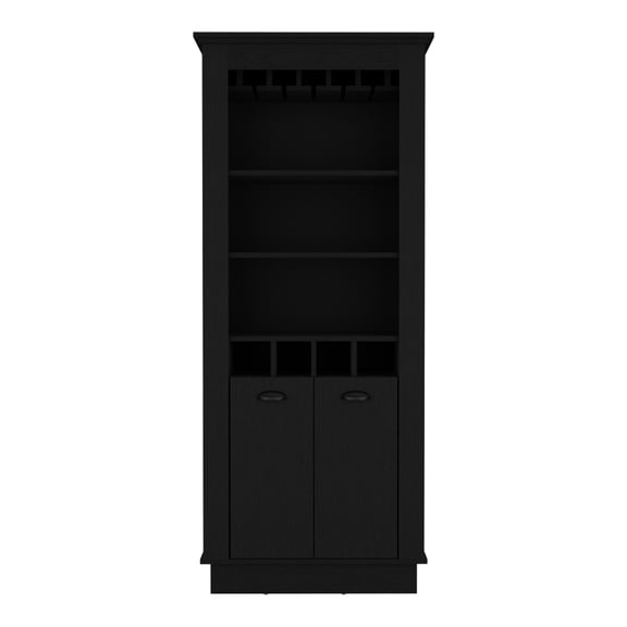Black Bar Cabinet , Living Room Wine Showcase With Internal Bottle Storage In Black, Quality Craftsmanship