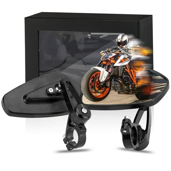 Black Bar End Mirrors of Motorcycle