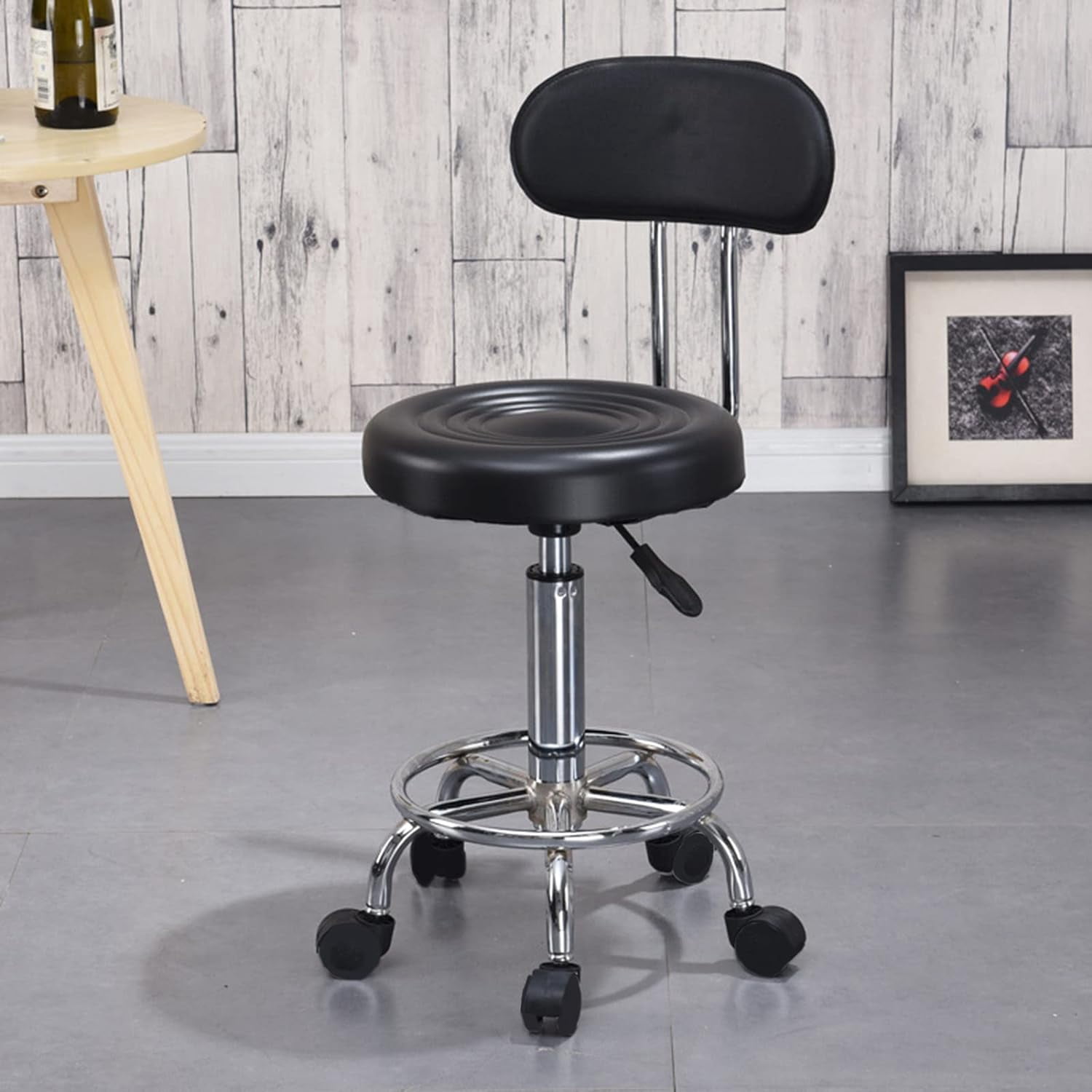 Black Bar Stools, Height Adjustable Bar Stools for Kitchen Island, High ...