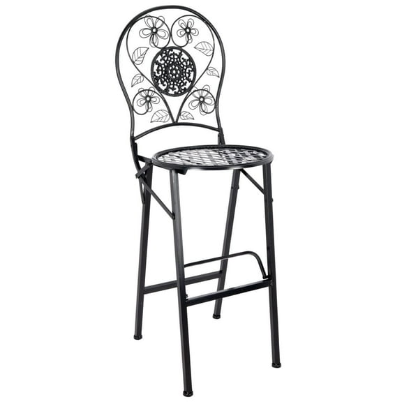 Black Barcelona Bistro Barstool with Round Seat and Back by Chivari