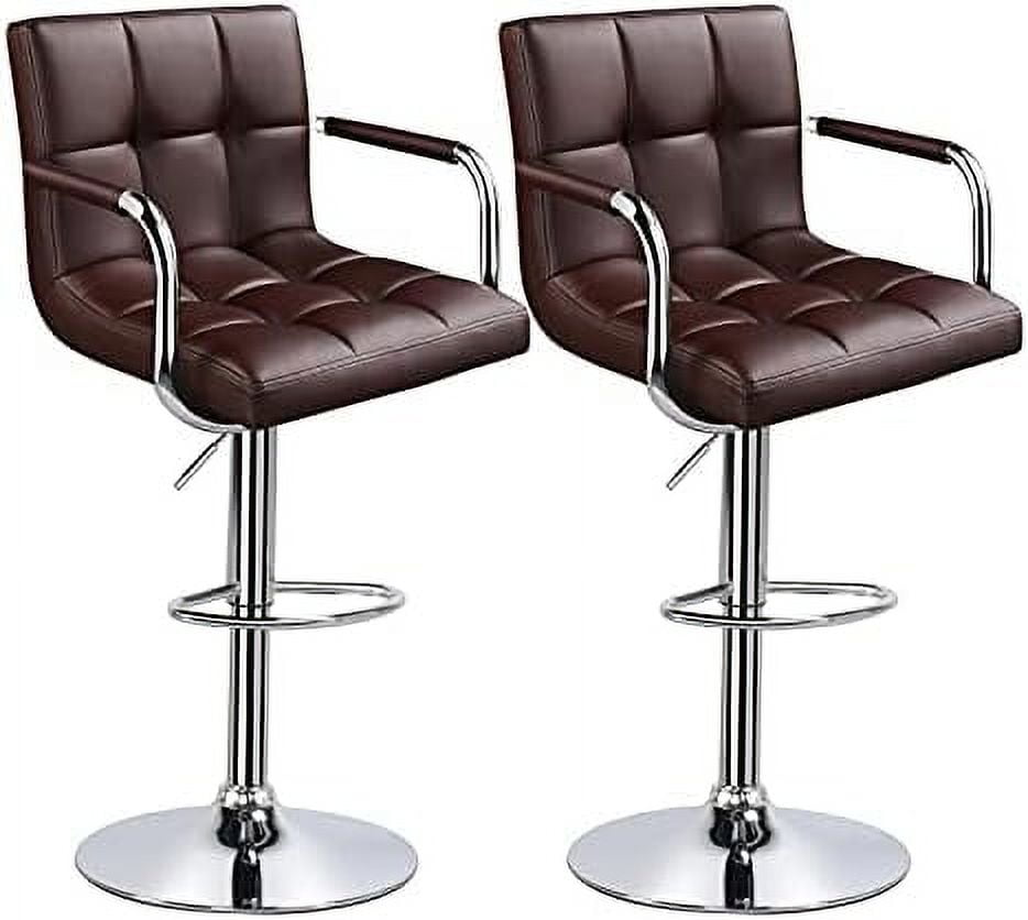 Black Barstools Swivel Leather Stool Adjustable Chair Kitchen Chairs ...