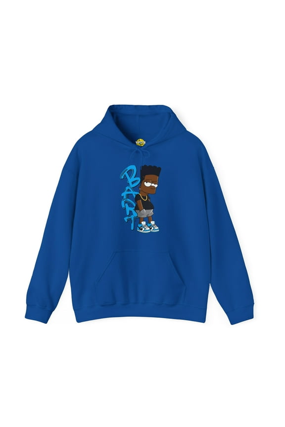 Black Bart Simpson Hoodie - Blue, Vintage Cartoon Sweatshirt, 90s Nostalgia