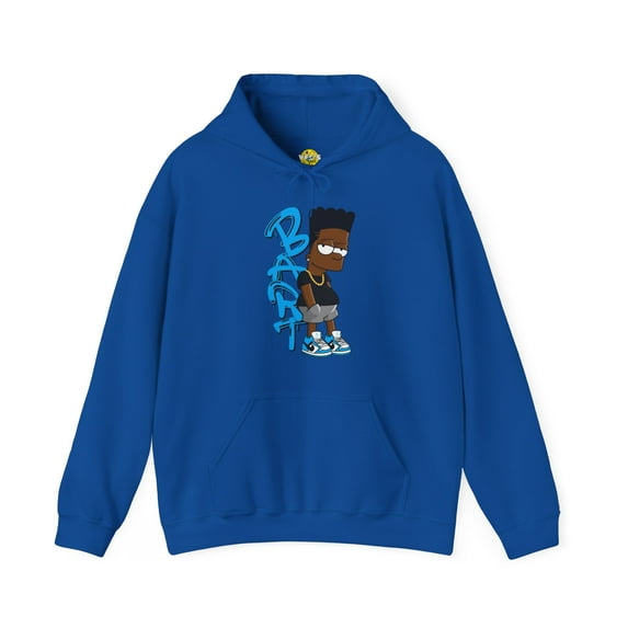 Black Bart Simpson Hoodie - Blue, Vintage Cartoon Sweatshirt, 90s Nostalgia