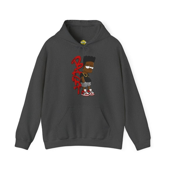 Black Bart Simpson Hoodie - Red, Vintage Cartoon Sweatshirt, 90s Nostalgia