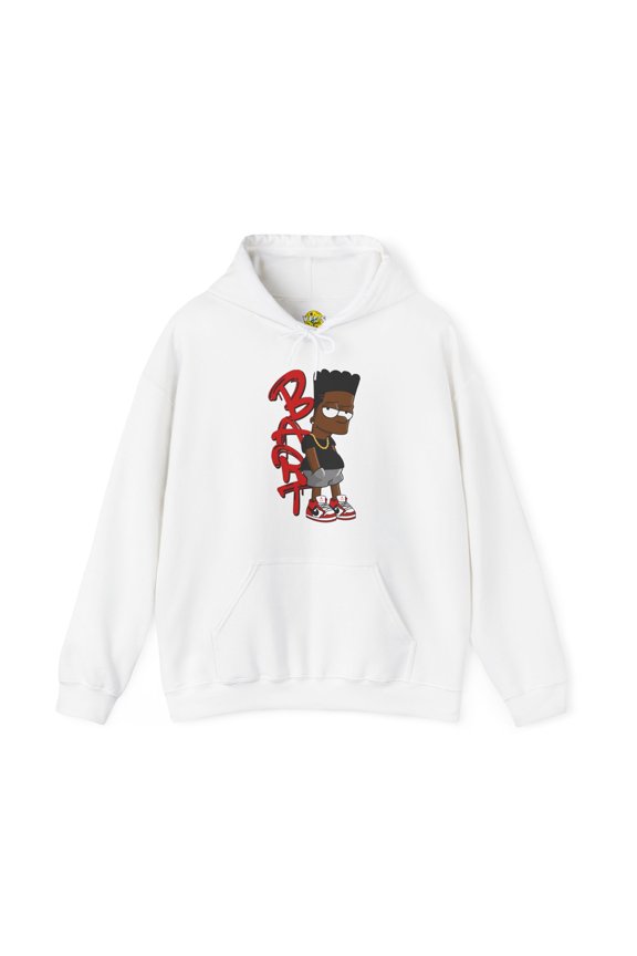 Black Bart Simpson Hoodie - Red, Vintage Cartoon Sweatshirt, 90s Nostalgia