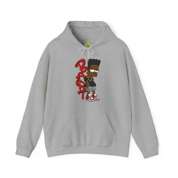 Black Bart Simpson Hoodie - Red, Vintage Cartoon Sweatshirt, 90s Nostalgia