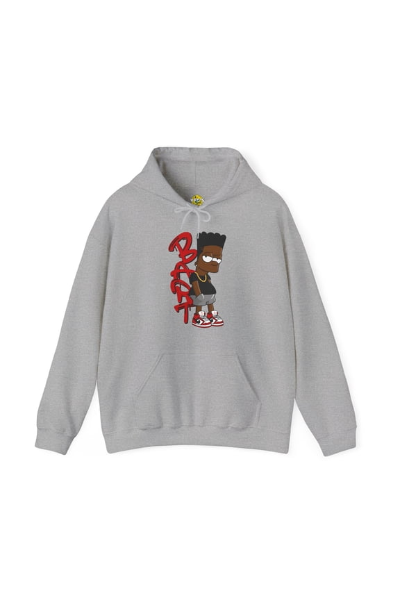Black Bart Simpson Hoodie - Red, Vintage Cartoon Sweatshirt, 90s Nostalgia