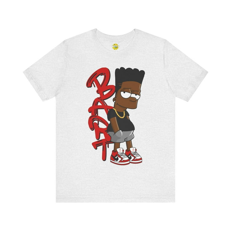 Black Bart Simpson TShirt Red Urban Streetwear Vintage Cartoon Shirt