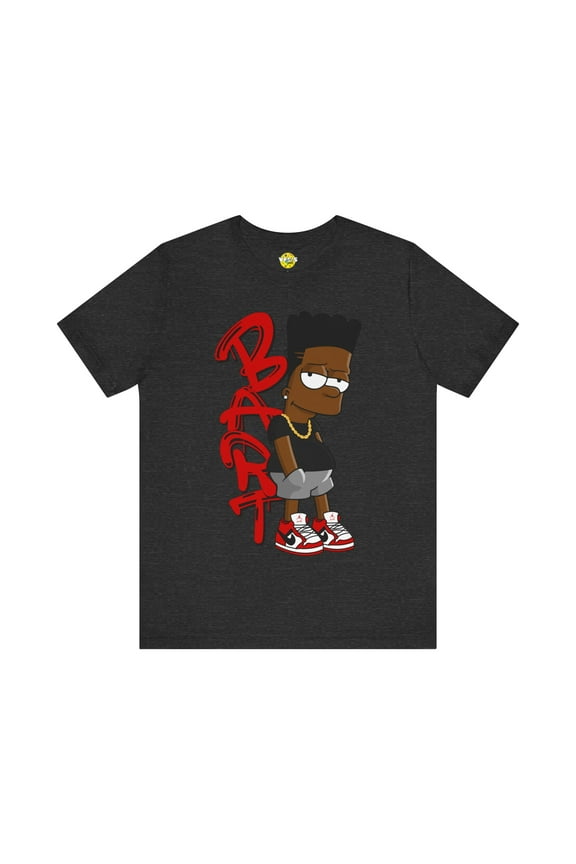 Black Bart Simpson TShirt - Red, Urban Streetwear, Vintage Cartoon Shirt