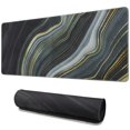 thumbnail image 1 of Black Base with Gold and White Marble LinesLine Theme&nbsp;mousepad Gamingwaterproofno Slip&nbsp;for Office Home Work GamingmousepadsRubber Base Mousepad with Stitched Edges 31.5x11.8inches, 1 of 7