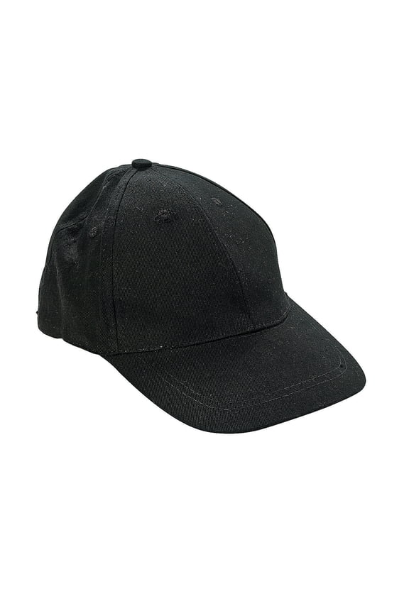 Black Baseball Caps - Party Wear - 12 Pieces
