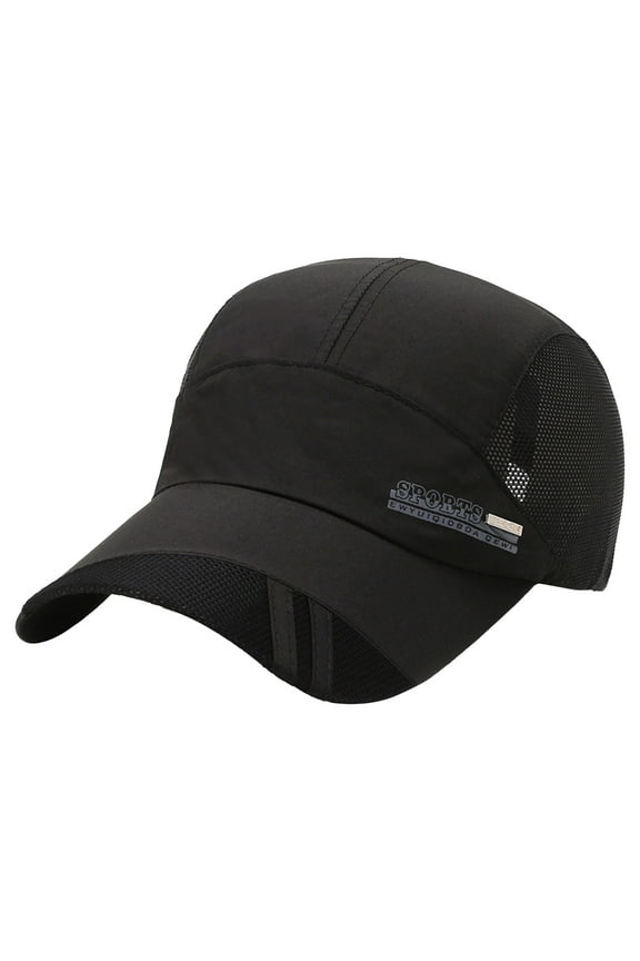 Black Baseball Caps Summer Baseball Cap Quick Drying Mesh Back Sun Visor Sports Cap Riding Running Fishing Outdoor