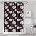 thumbnail image 1 of Black Baseballs and Hearts Pattern Shower Curtain 72"x72" ,Bathroom Decorative Shower Curtains Set with 12 Hooks,Modern Waterproof Washable Shower Curtain, 1 of 6