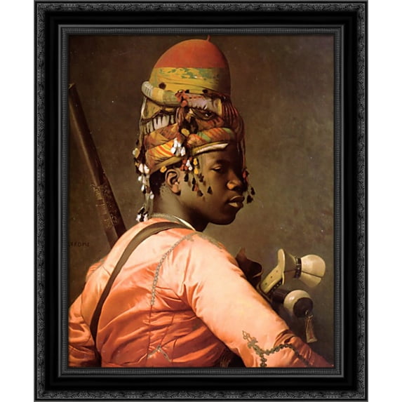 Black Bashi-Bazouk 20x24 Black Ornate Wood Framed Canvas Art by Gerome, Jean Leon