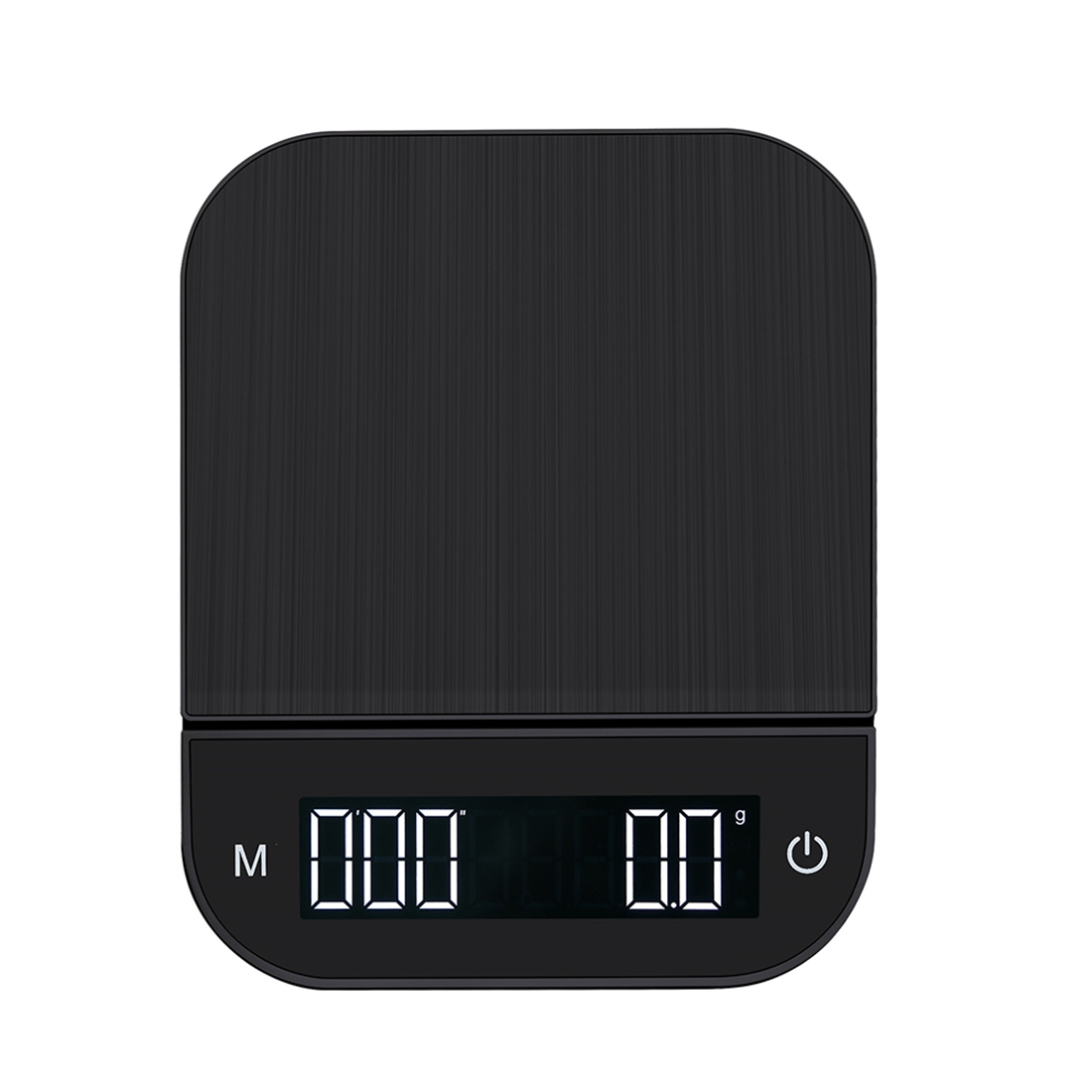 Black Basic Coffee Scale, Smart Digital Pour Coffee, Electronic Drip Scale with Timer 2Kg