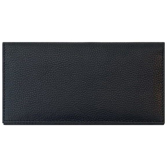 Black Basic Leather Checkbook Cover