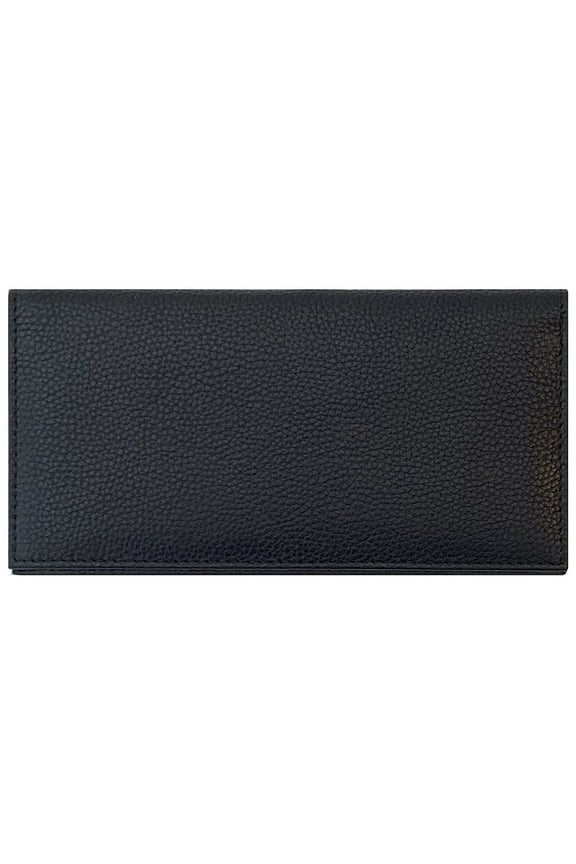 Black Basic Leather Checkbook Cover