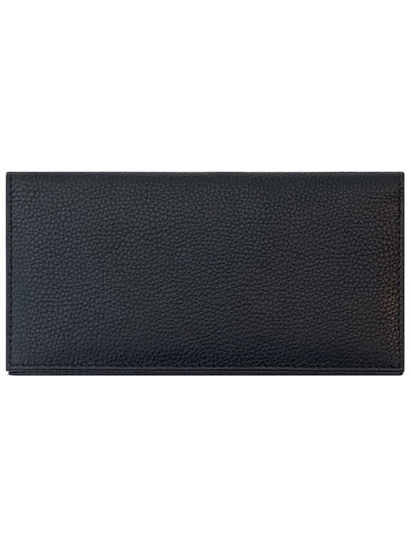 Black Basic Leather Checkbook Cover