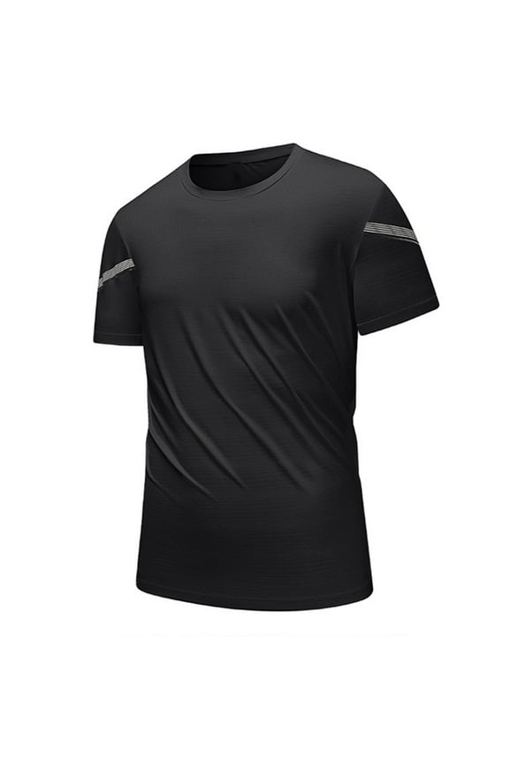 Black Basic Sport Athletic Brunch Jogger T Shirt for Mens Fall Summer Short Sleeve Crew Neck Spandex Rayon Tops T shirt Mens 2026 Clothing Trendy Country Concert XXL