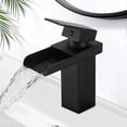 thumbnail image 1 of Black Basin Faucet, Waterfall Bathroom Faucet, Hot And Cold Water Optional, Water-saving Ceramic Valve High Quality, 1 of 4