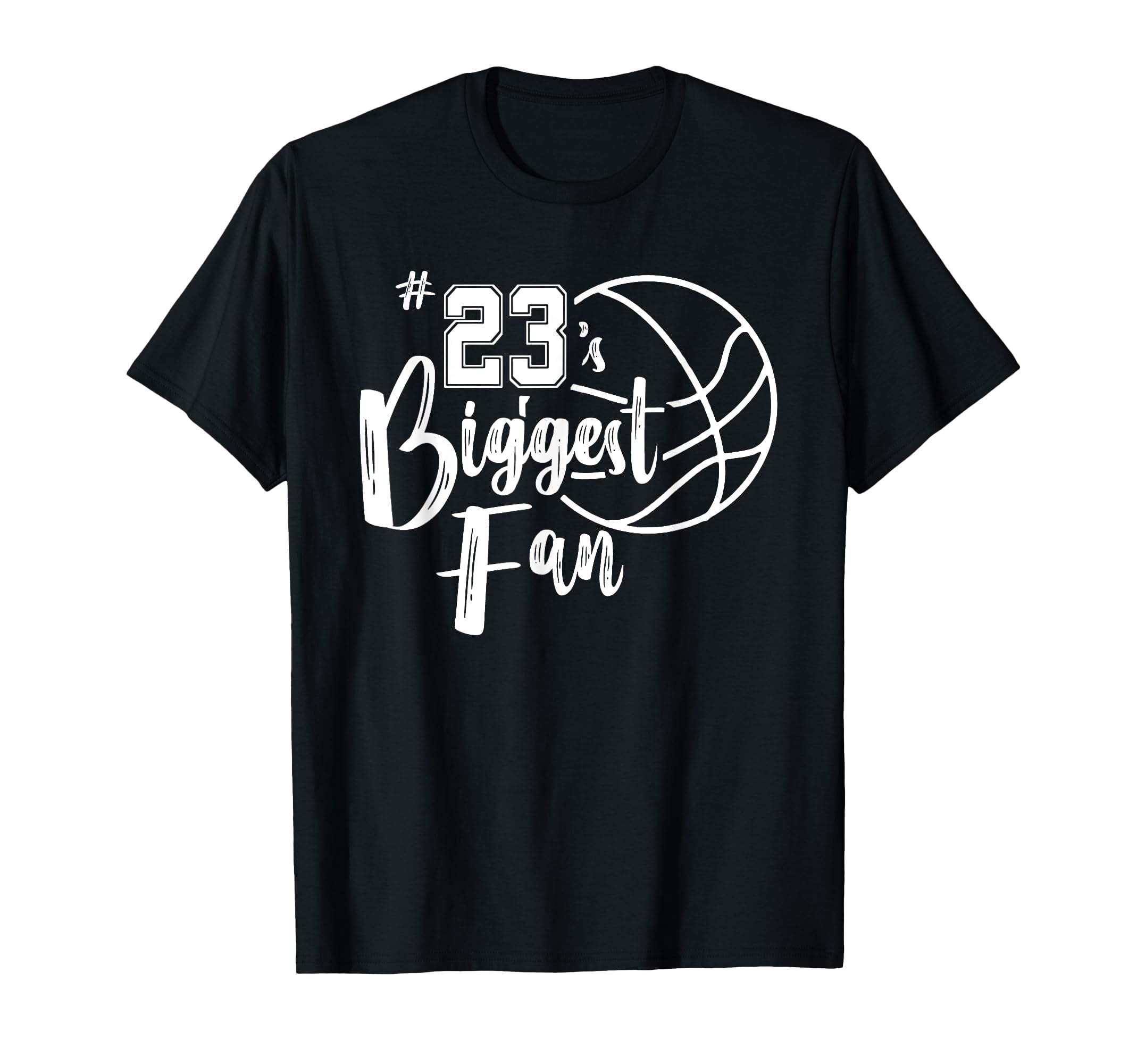 Black Basketball Fan T-Shirt for Parents - '#23's Biggest Fan' Graphic ...