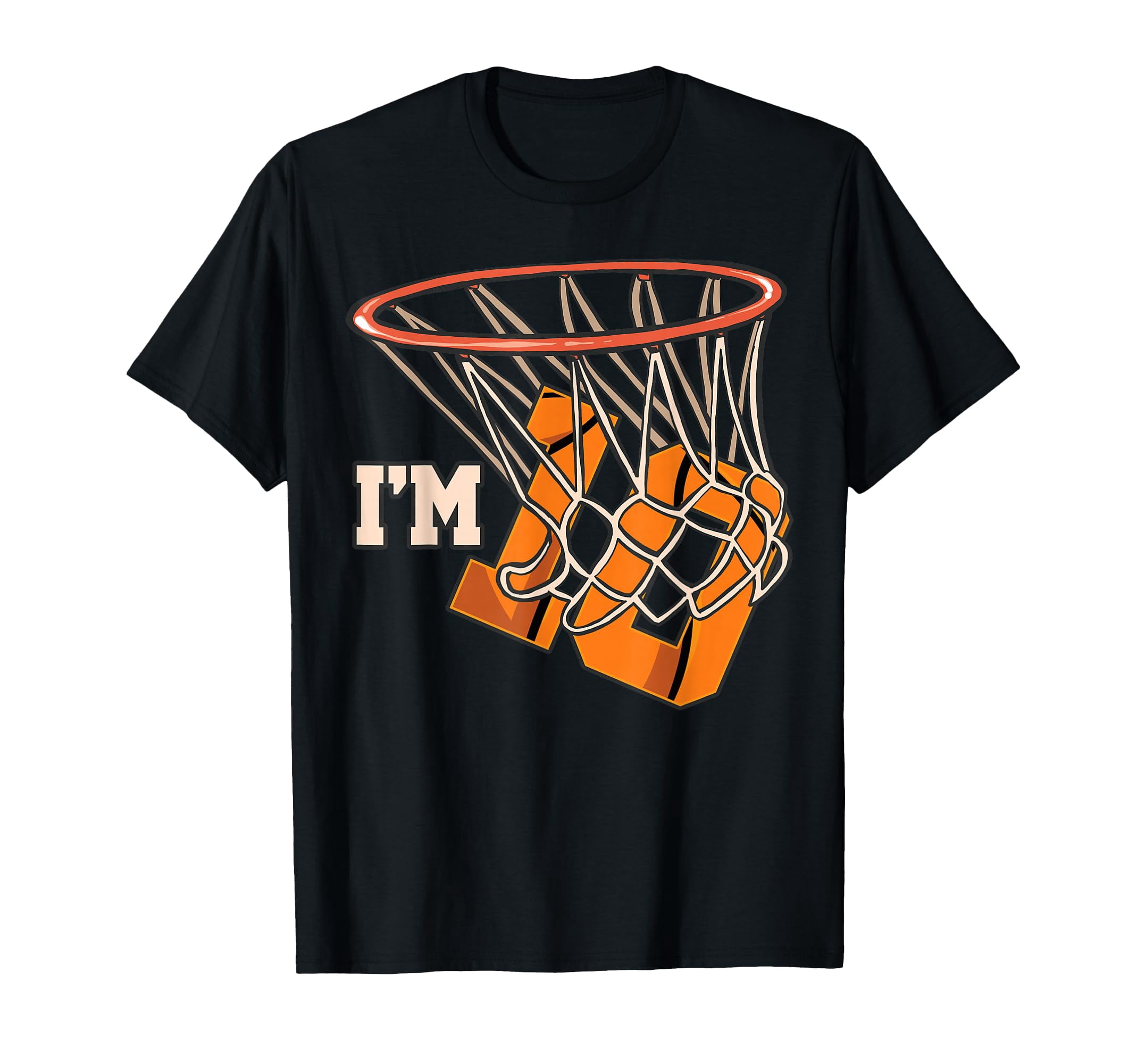 Black Basketball Theme Birthday Celebration T-Shirt for 10th Birthday ...