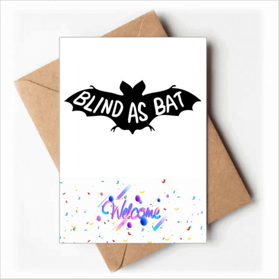 Black Bat Animal Outline Natural Welcome Back Greeting Cards Envelopes Blank