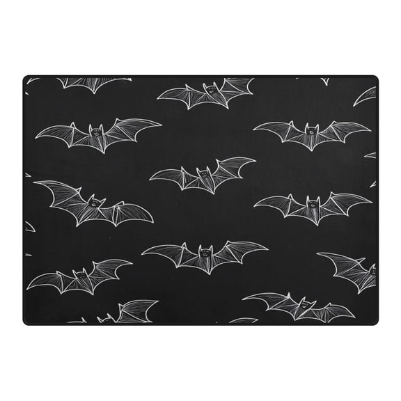 Black Bat Area Rug 80x58 Inch Non Slip Absorbent Soft for Living Room Dining