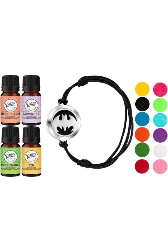 Black Bat Bracelet w/ 9 pads and gift box