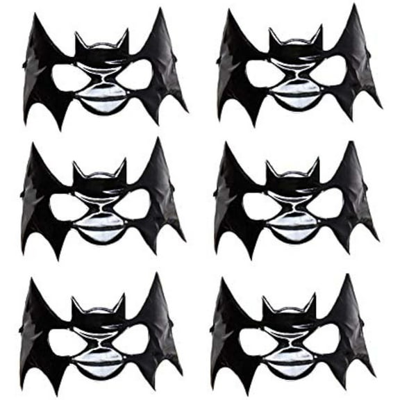 Black Bat Costume Accessory Masks, 6 Pack Set