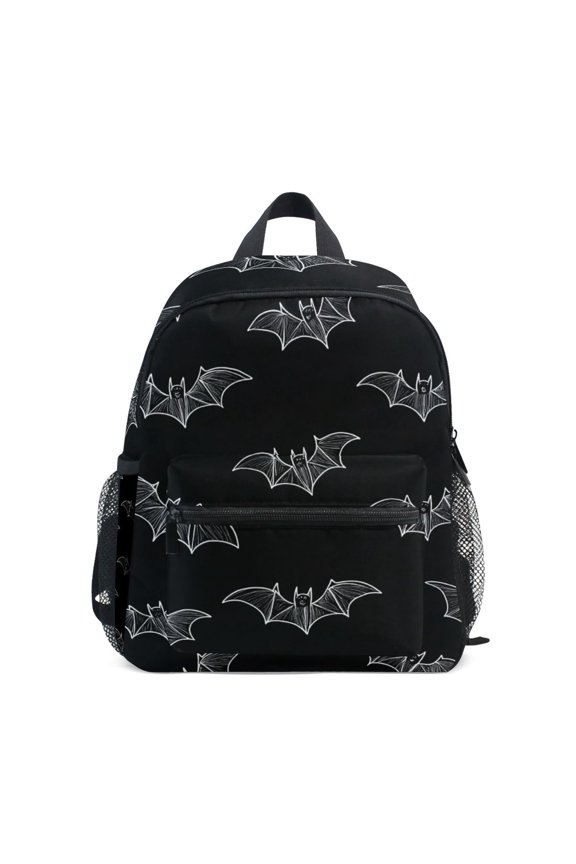 Black Bat Mini Backpack Cute Small Backpack with Chest Strap and Whistle Ages 3-8