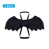 Black Bat Wings Cat Costume, Small Pet Halloween Dress Up, Adjustable Plush Strap Outfit with 46cm Wing Length for Photo Party