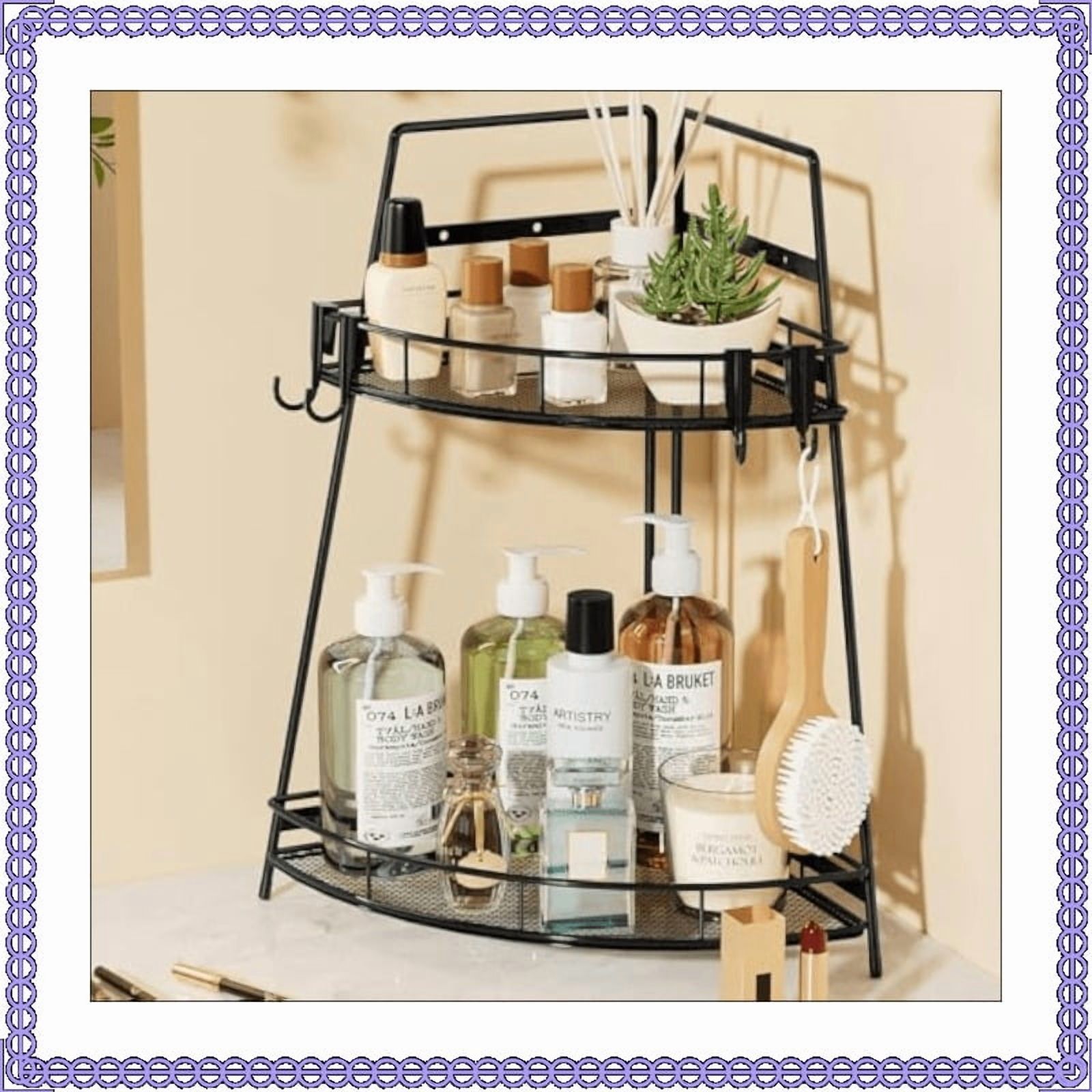 Black, Bath Room Sink Makeup Organizers For Vanity Perfume Skincare ...