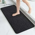 thumbnail image 1 of Memory Foam Runner Bath Mat Black Pebble Design 48x18, 1 of 9