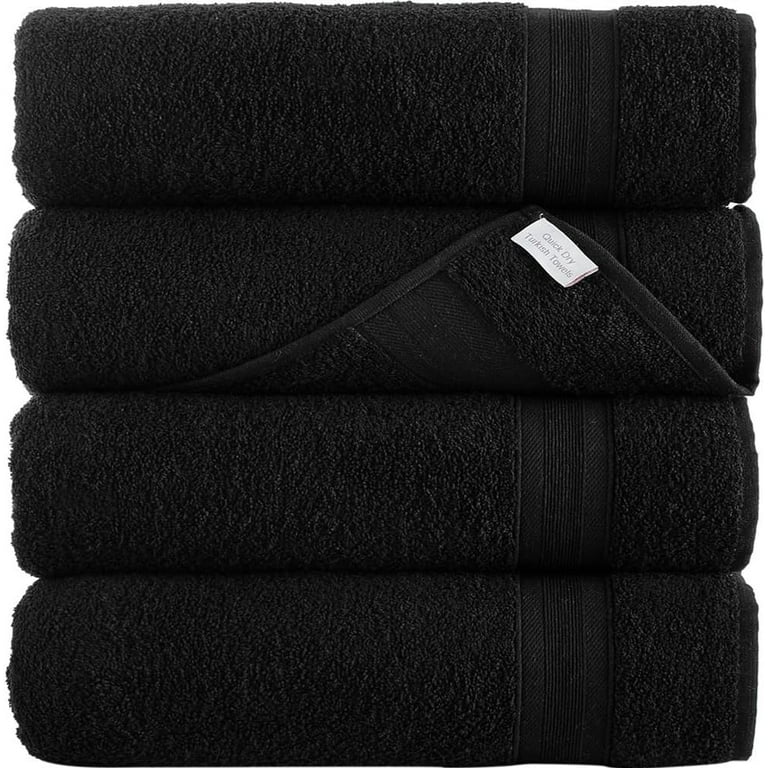 All Design Black Bath Towels 27 x 54 Quick Dry High Absorbent 100 Turkish Cotton Towel for Bathroom Guests Pool Gym Camp Airbnb Travel College Dorm Black 4 Pack Bath Towel Walmart
