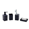 thumbnail image 1 of Black Bathroom Accessories Set, 4 Pcs Bathroom Accessory Set, Soap Dispenser, Toothbrush Holder, Qtip Holder Set, Bathroom Sets Complete, Bathroom Sink Set for Modern Home,Matte Black, 1 of 6