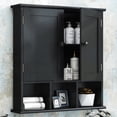 thumbnail image 1 of Black Bathroom Cabinet,Bathroom Wall Cabinet 2 Door Adjustable Shelves,Over The Toilet Storage Cabinet,Black Bathroom Cabinet Wall Mounted,Medicine Cabinets for Bathroom Laundry Room Kitchen, 1 of 18