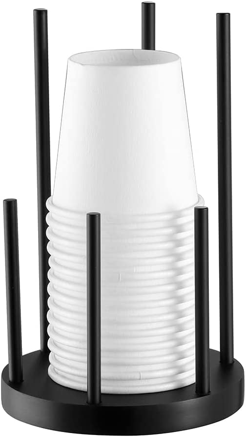 Black Bathroom Cup Dispenser Small Paper Cup Holder for Mouthwash