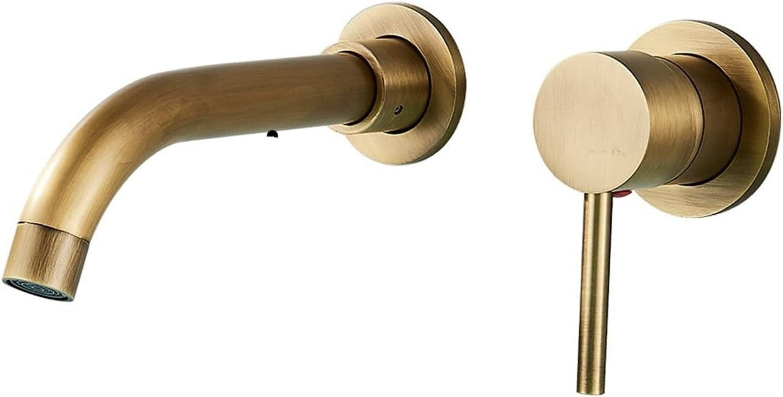 Black Bathroom Faucet Mixer Sink Tap Wash Basin Hot Cold Water Wall Mount Spout Bath with Modern ...