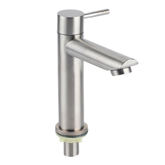 Black Bathroom Faucet Single Cold Water Basin Sink Tap, Stainless Steel Paint Basin Faucets Deck Mounted Single Hole Tapware