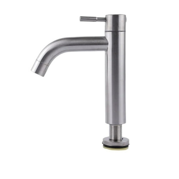 Black Bathroom Faucet Single Cold Water Basin Sink Tap, Stainless Steel Paint Basin Faucets Deck Mounted Single Hole Tapware