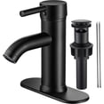 Black Bathroom Faucet Single Hole Bathroom Sink Faucet Matte Black ...