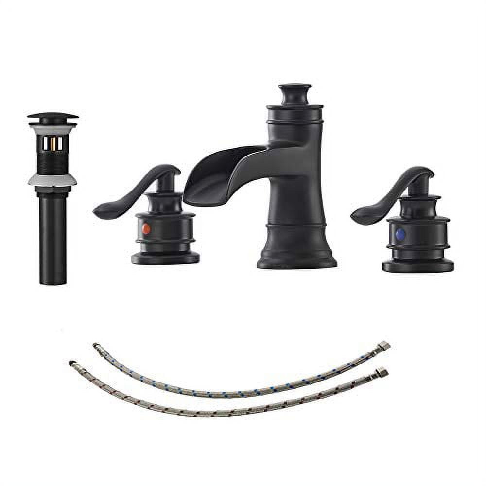 Black Bathroom Faucet Widespread Bathroom Faucets for Sink 3 Hole Matte ...